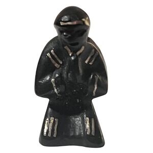 Vintage Stone Carved Kneeling Monk Figurine Statue Religious Praying Altar Decor